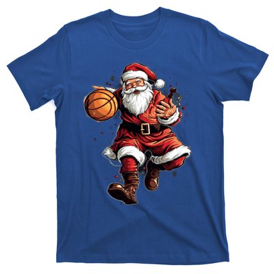 Christmas Santa Claus Playing Basketball Xmas Cool Gift T-Shirt