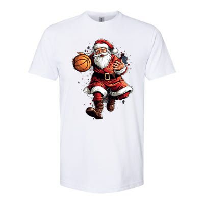 Christmas Santa Claus Playing Basketball Xmas Cool Gift Softstyle® CVC T-Shirt