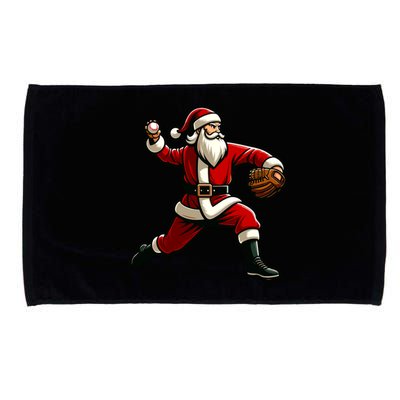 Christmas Santa Claus Baseball Pitcher Teens Xmas Funny Gift Microfiber Hand Towel