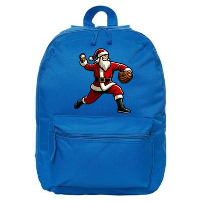 Christmas Santa Claus Baseball Pitcher Teens Xmas Funny Gift 16 in Basic Backpack