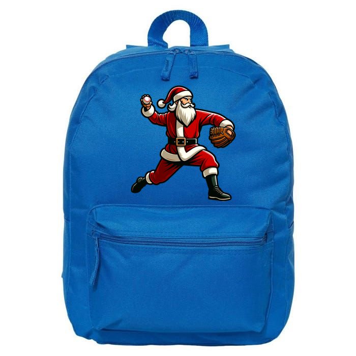 Christmas Santa Claus Baseball Pitcher Teens Xmas Funny Gift 16 in Basic Backpack