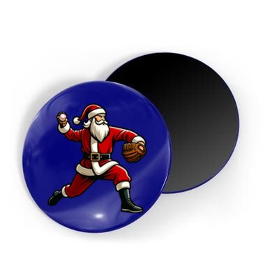 Christmas Santa Claus Baseball Pitcher Teens Xmas Funny Gift Magnet