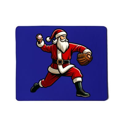 Christmas Santa Claus Baseball Pitcher Teens Xmas Funny Gift Mousepad