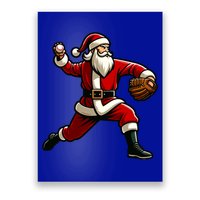 Christmas Santa Claus Baseball Pitcher Teens Xmas Funny Gift Poster