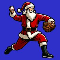 Christmas Santa Claus Baseball Pitcher Teens Xmas Funny Gift Poster