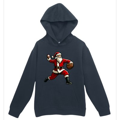 Christmas Santa Claus Baseball Pitcher Teens Xmas Funny Gift Urban Pullover Hoodie