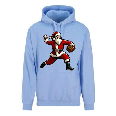 Christmas Santa Claus Baseball Pitcher Teens Xmas Funny Gift Unisex Surf Hoodie