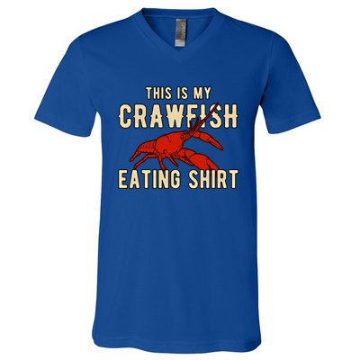 Crawfish Season Clothing This Is My Crawfish Eating Gift V-Neck T-Shirt