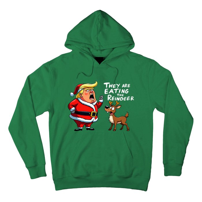 Christmas Santa Claus Trump They Are Eating The Reindeer Hoodie