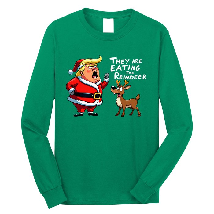 Christmas Santa Claus Trump They Are Eating The Reindeer Long Sleeve Shirt