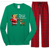 Christmas Santa Claus Trump They Are Eating The Reindeer Long Sleeve Pajama Set