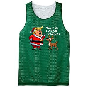 Christmas Santa Claus Trump They Are Eating The Reindeer Mesh Reversible Basketball Jersey Tank