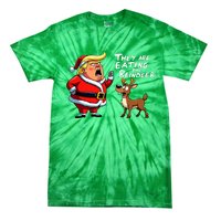 Christmas Santa Claus Trump They Are Eating The Reindeer Tie-Dye T-Shirt