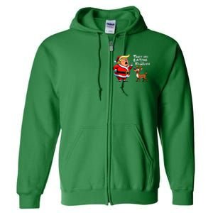 Christmas Santa Claus Trump They Are Eating The Reindeer Full Zip Hoodie