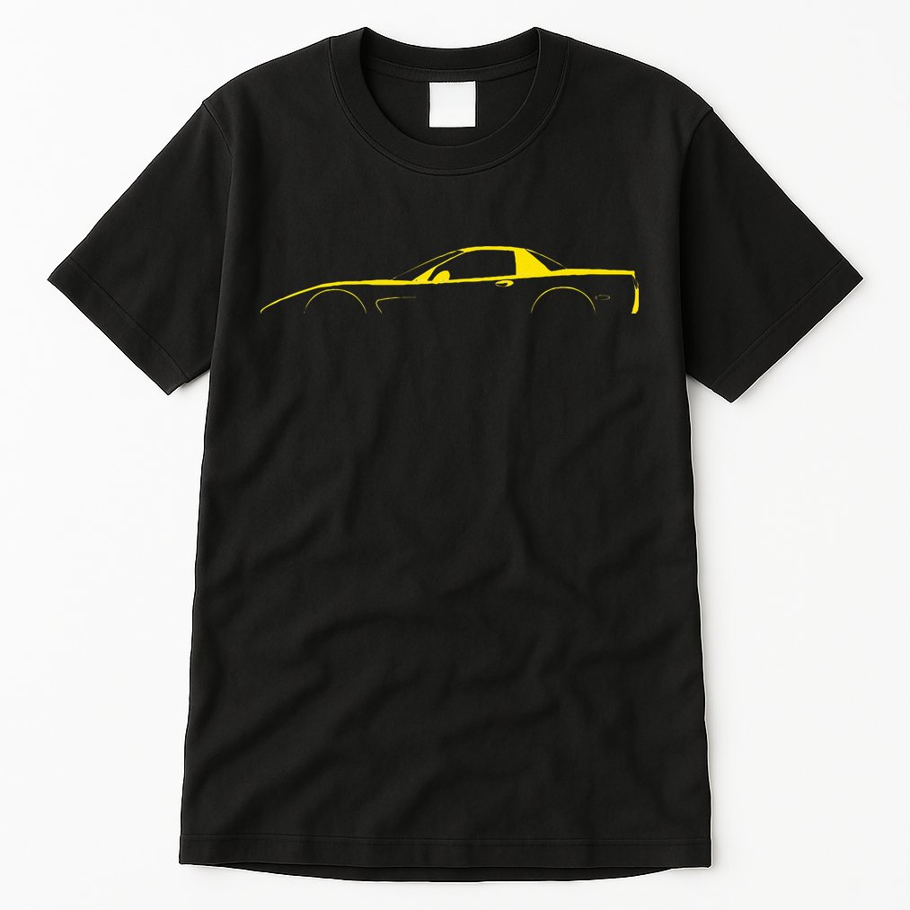 C5 Silhouette Classic Car Retro Vintage Yellow Tall T-Shirt