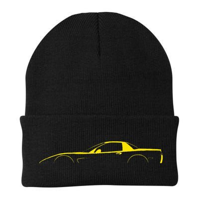C5 Silhouette Classic Car Retro Vintage Yellow Beanie