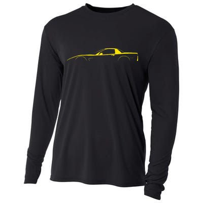 C5 Silhouette Classic Car Retro Vintage Yellow Cooling Performance Long Sleeve Crew