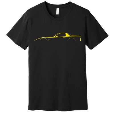 C5 Silhouette Classic Car Retro Vintage Yellow Premium T-Shirt