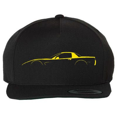 C5 Silhouette Classic Car Retro Vintage Yellow Wool Snapback Cap