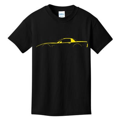 C5 Silhouette Classic Car Retro Vintage Yellow Kids T-Shirt