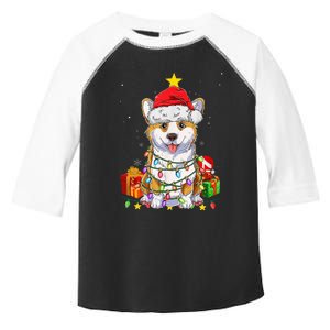 Corgi Santa Christmas Tree Lights Xmas Corgmas Dog Toddler Fine Jersey T-Shirt