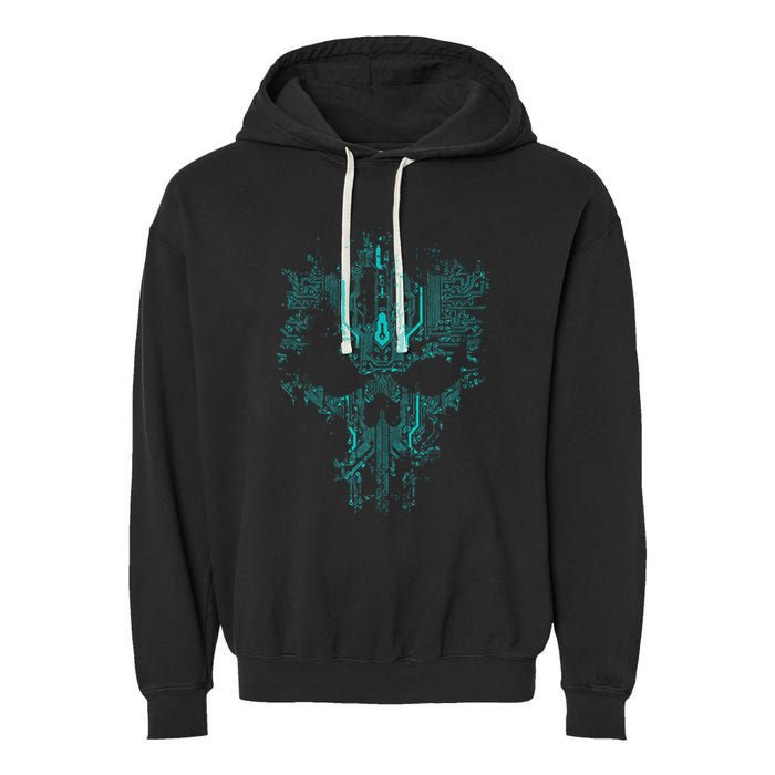 Circuit Skull Garment-Dyed Fleece Hoodie
