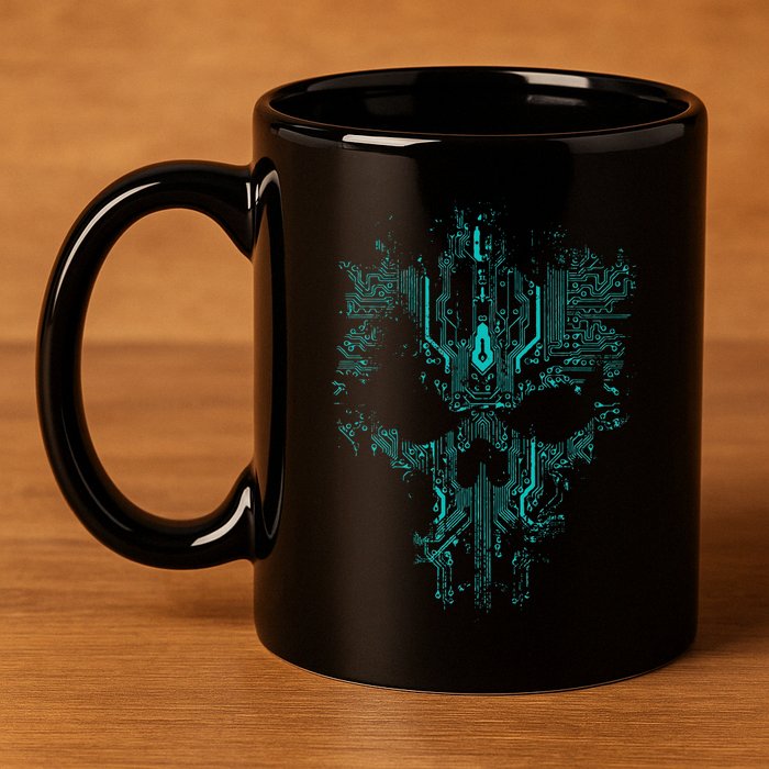 Circuit Skull 11oz C Handle Ceramic Mug