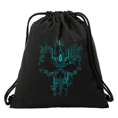 Circuit Skull Drawstring Bag