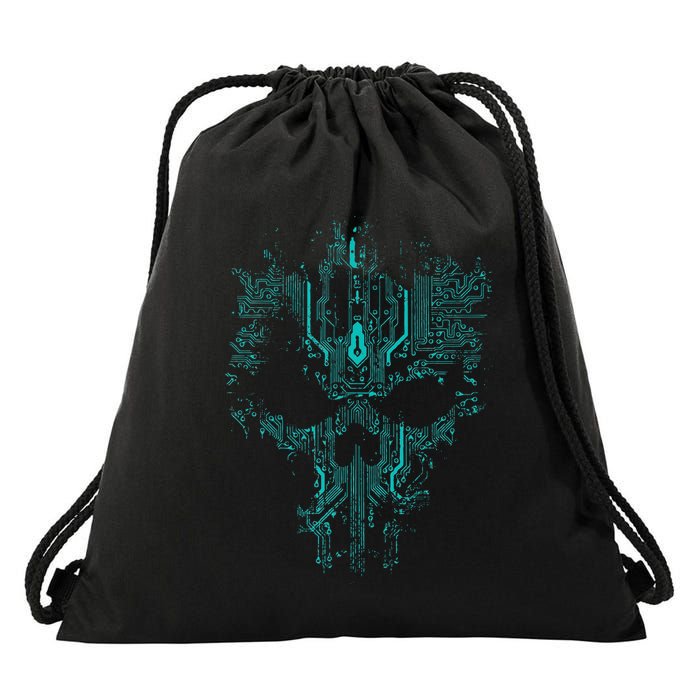 Circuit Skull Drawstring Bag