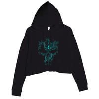Circuit Skull Crop Fleece Hoodie