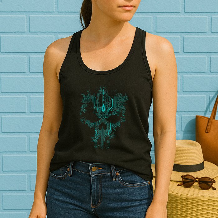 Circuit Skull Womens Tank Top