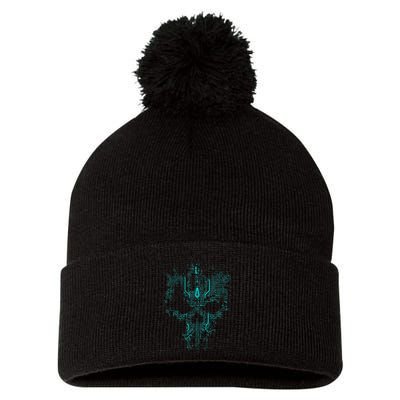 Circuit Skull Pom Pom 12in Knit Beanie