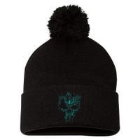 Circuit Skull Pom Pom 12in Knit Beanie