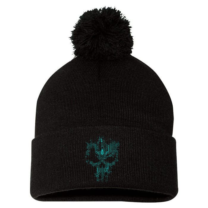 Circuit Skull Pom Pom 12in Knit Beanie