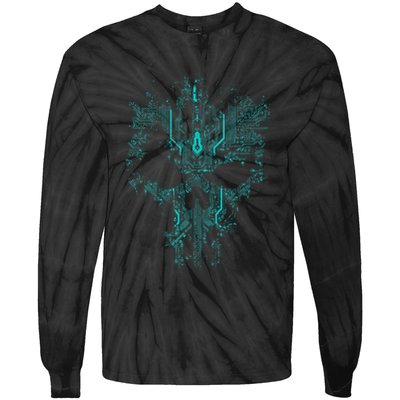 Circuit Skull Tie-Dye Long Sleeve Shirt