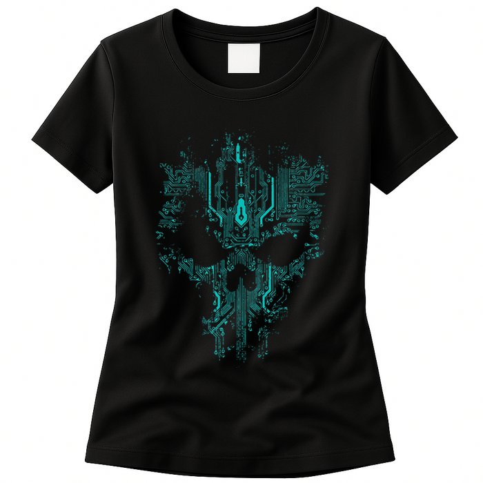 Circuit Skull Womens T-Shirt