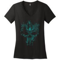 Circuit Skull Women's V-Neck T-Shirt