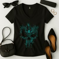 Circuit Skull Women's V-Neck T-Shirt