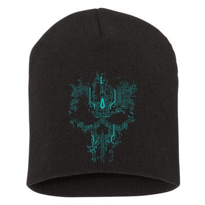Circuit Skull Short Acrylic Beanie