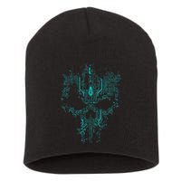 Circuit Skull Short Acrylic Beanie