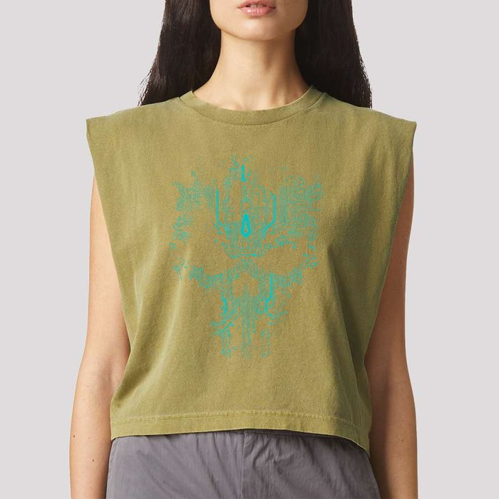 Circuit Skull Garment-Dyed Women's Muscle Tee