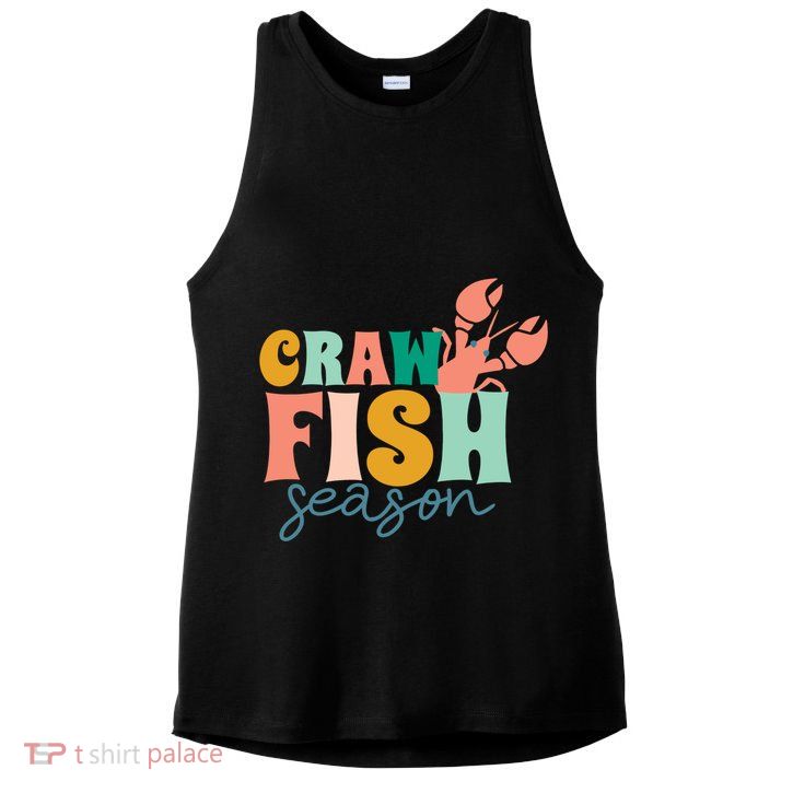 Crawfish Season Crawfish Junkie Cajun Lobster Gift Ladies PosiCharge Tri-Blend Wicking Tank