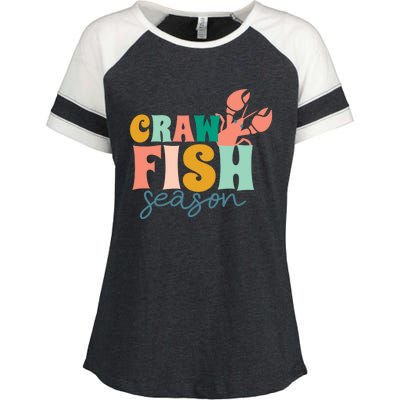 Crawfish Season Crawfish Junkie Cajun Lobster Gift Enza Ladies Jersey Colorblock Tee