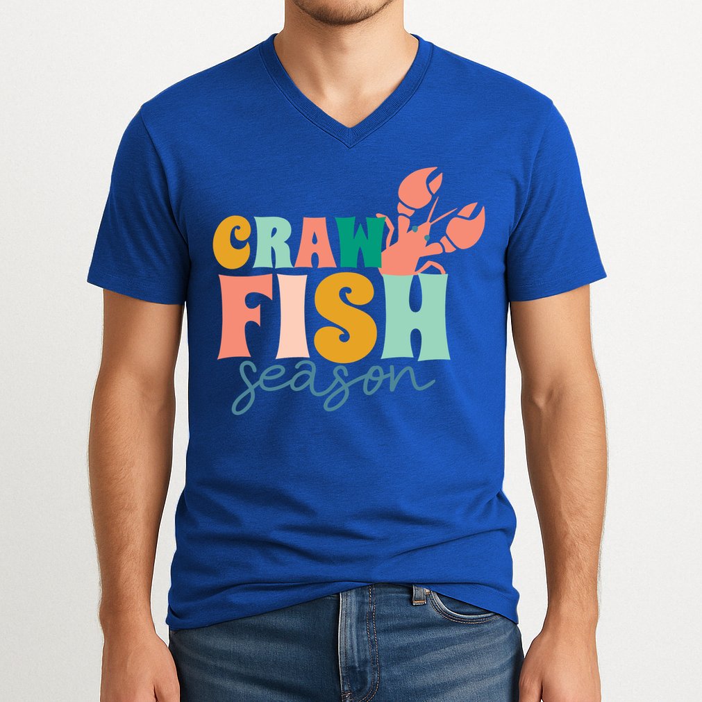 Crawfish Season Crawfish Junkie Cajun Lobster Gift V-Neck T-Shirt