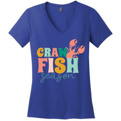 Crawfish Season Crawfish Junkie Cajun Lobster Gift Women's V-Neck T-Shirt