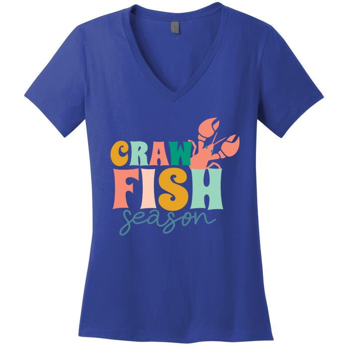 Crawfish Season Crawfish Junkie Cajun Lobster Gift Women's V-Neck T-Shirt