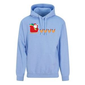 Chicken Santa Christmas Sleigh Funny Chicken Xmas Gift Unisex Surf Hoodie