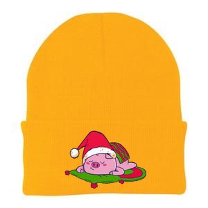 Cute Sleepy Christmas Pig Knit Cap Winter Beanie