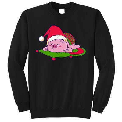 Cute Sleepy Christmas Pig Sweatshirt