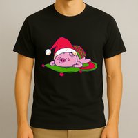 Cute Sleepy Christmas Pig T-Shirt